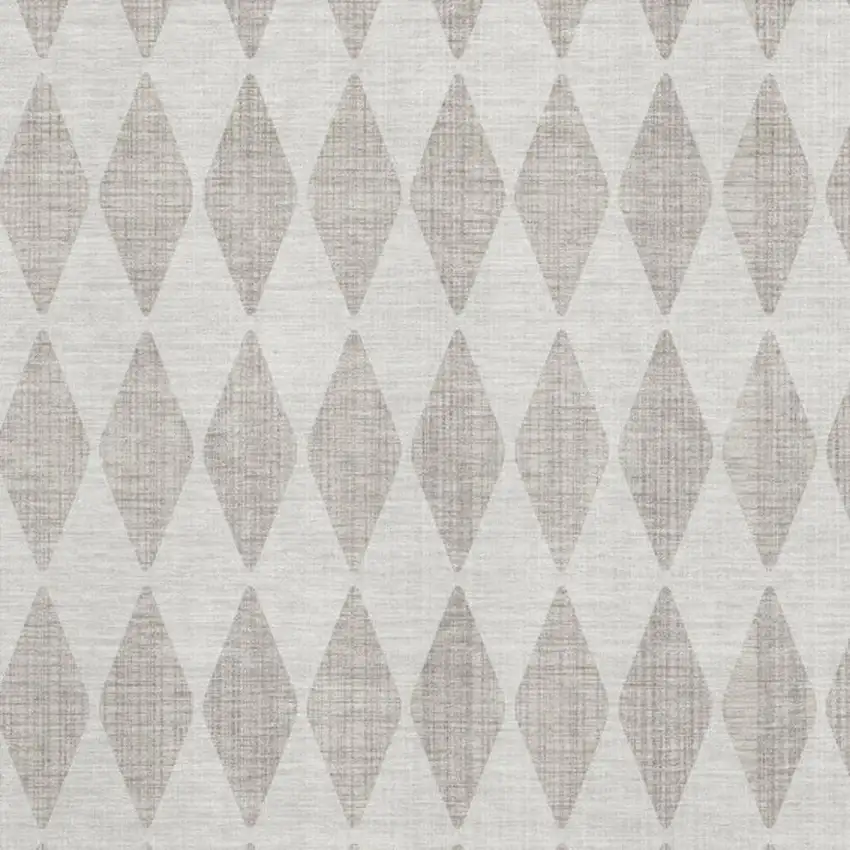 Beige And Ivory Diamond Washable Area Rug With UV Protection Photo 3