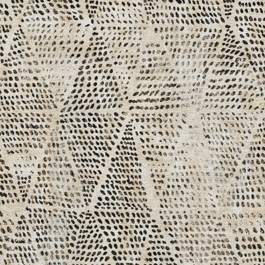 Beige And Ivory Diamond Washable Area Rug With UV Protection Photo 3