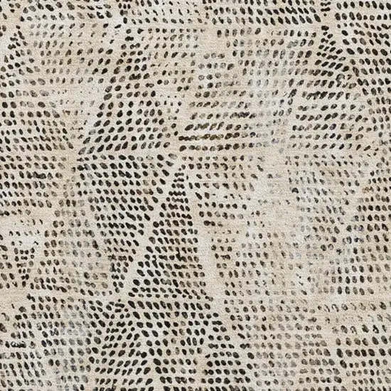 Beige And Ivory Diamond Washable Area Rug With UV Protection Photo 6