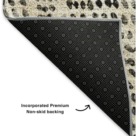 Beige And Ivory Diamond Washable Area Rug With UV Protection Photo 8