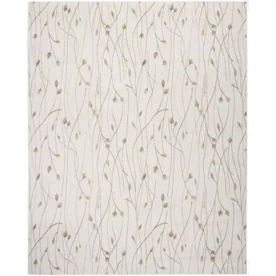 Beige And Ivory Floral Area Rug Photo 4