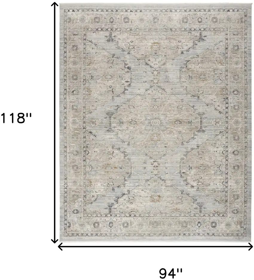 Beige And Ivory Floral Distressed Area Rug Photo 3
