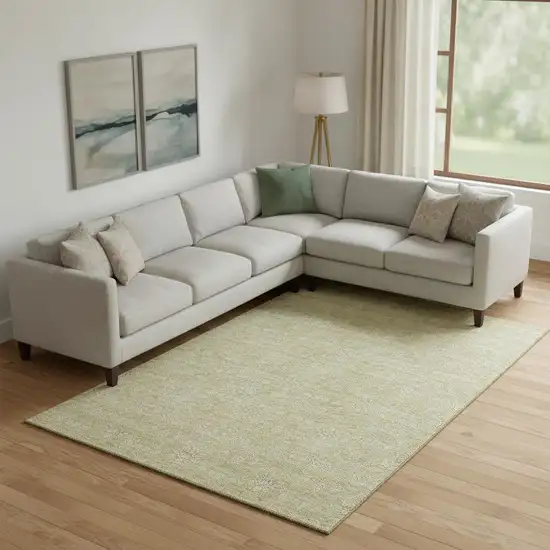 Beige And Ivory Floral Washable Area Rug With UV Protection Photo 2