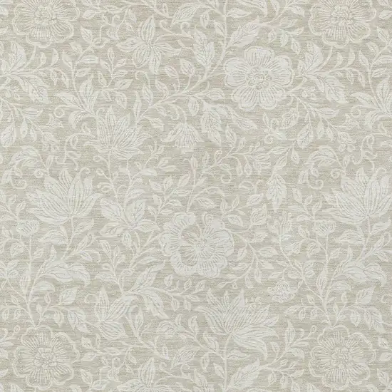 Beige And Ivory Floral Washable Indoor Outdoor Area Rug Photo 2