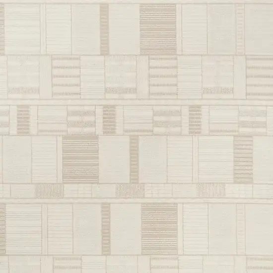 Beige And Ivory Geometric Area Rug Photo 3