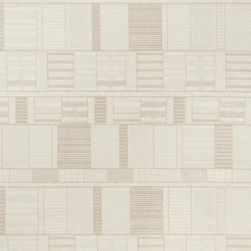 Beige And Ivory Geometric Area Rug Photo 3