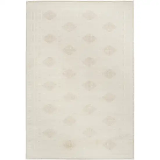 Beige And Ivory Geometric Area Rug Photo 2