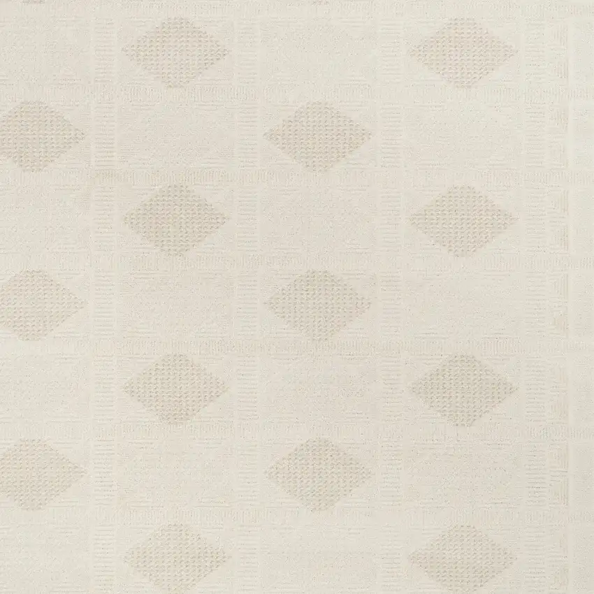 Beige And Ivory Geometric Area Rug Photo 9