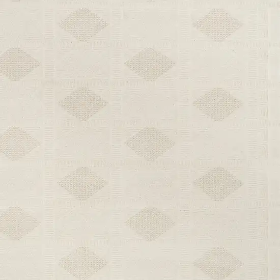 Beige And Ivory Geometric Area Rug Photo 9