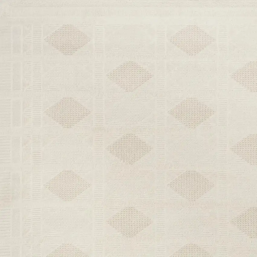 Beige And Ivory Geometric Area Rug Photo 3