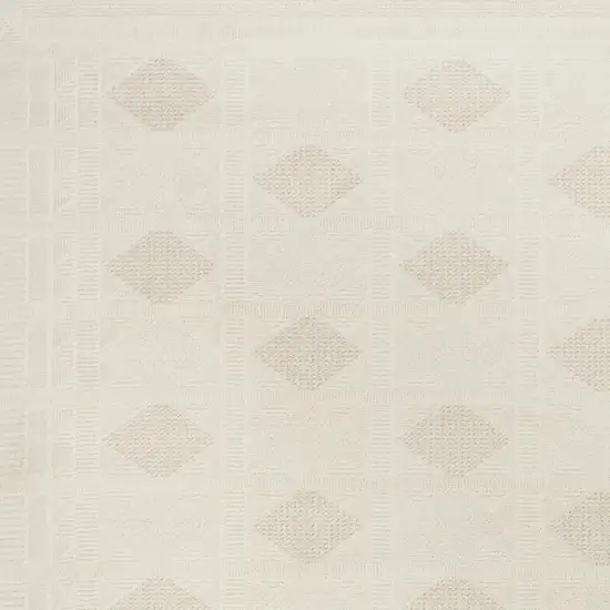 Beige And Ivory Geometric Area Rug Photo 3