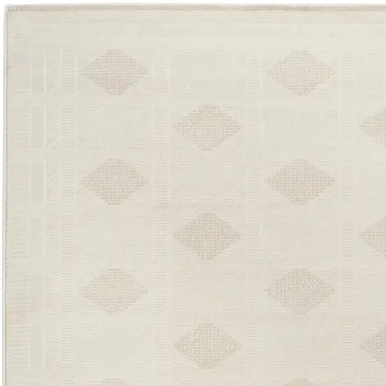 Beige And Ivory Geometric Area Rug Photo 8