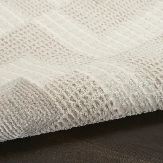 Beige And Ivory Geometric Area Rug Photo 8