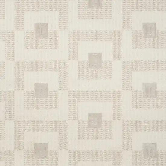 Beige And Ivory Geometric Area Rug Photo 7