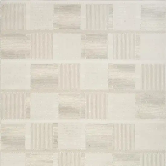 Beige And Ivory Geometric Area Rug Photo 4