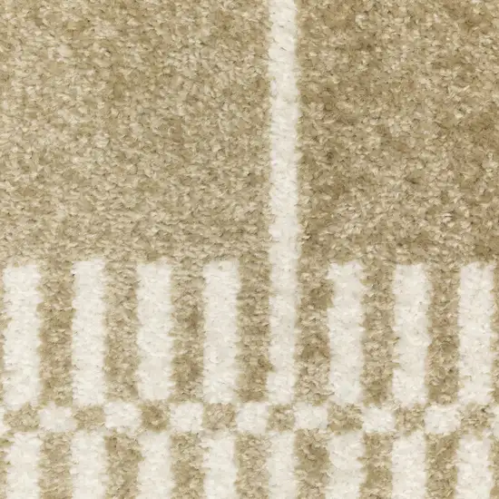 Beige And Ivory Geometric Area Rug Photo 7