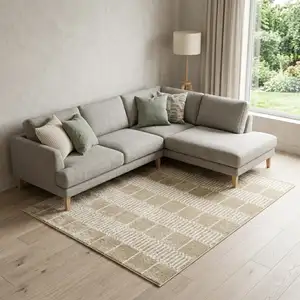 Photo of Beige And Ivory Geometric Area Rug