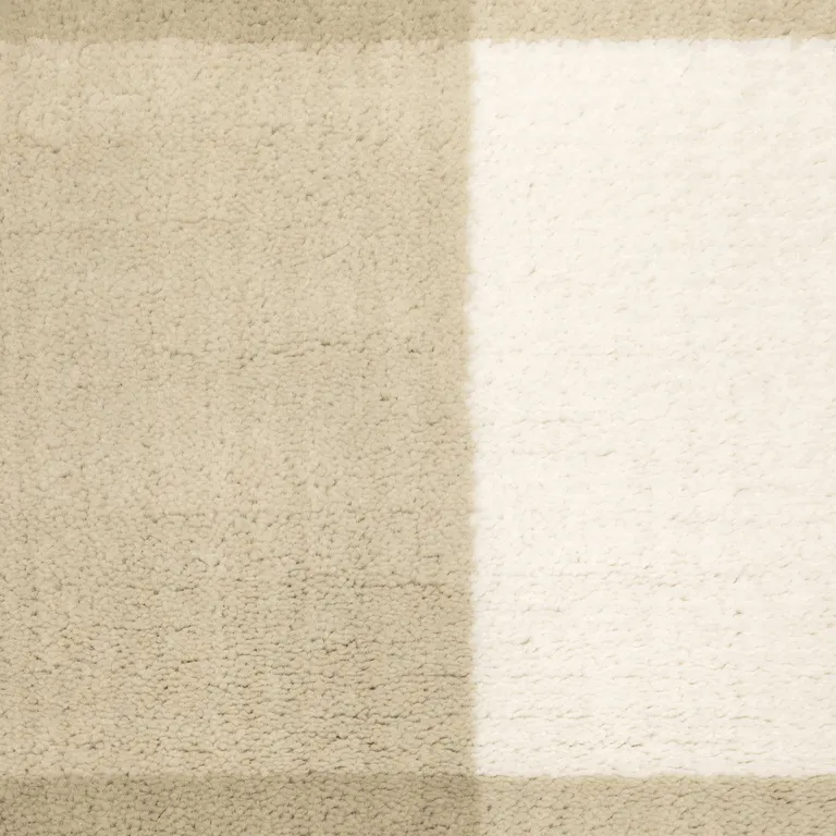 Beige And Ivory Geometric Power Loom Stain Resistant Area Rug Photo 5