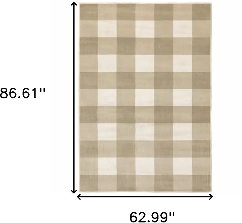 Beige And Ivory Geometric Power Loom Stain Resistant Area Rug Photo 10