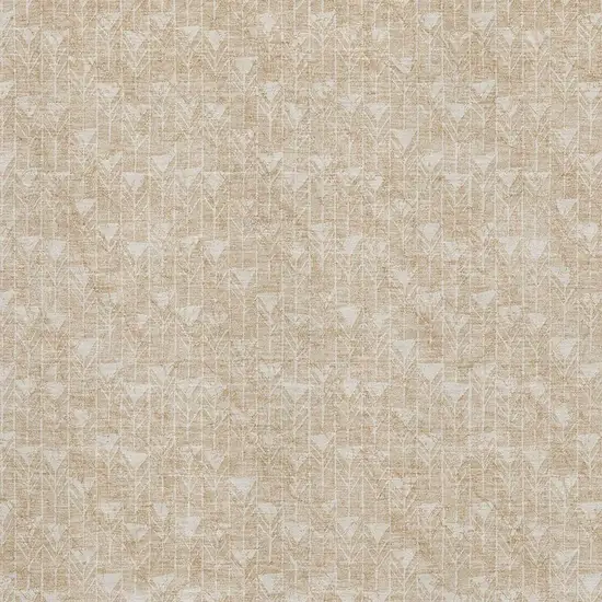 Beige And Ivory Geometric Washable Area Rug With UV Protection Photo 3