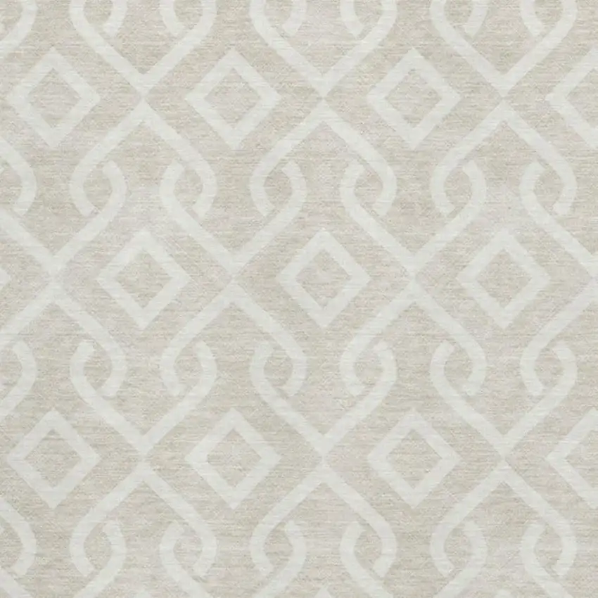 Beige And Ivory Geometric Washable Area Rug With UV Protection Photo 3