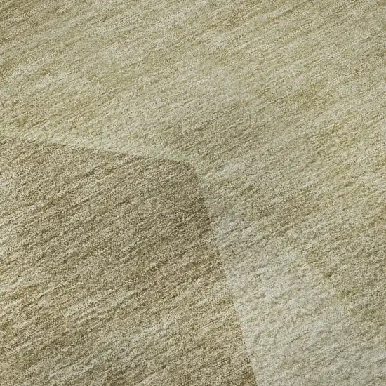 Beige And Ivory Geometric Washable Area Rug With UV Protection Photo 9