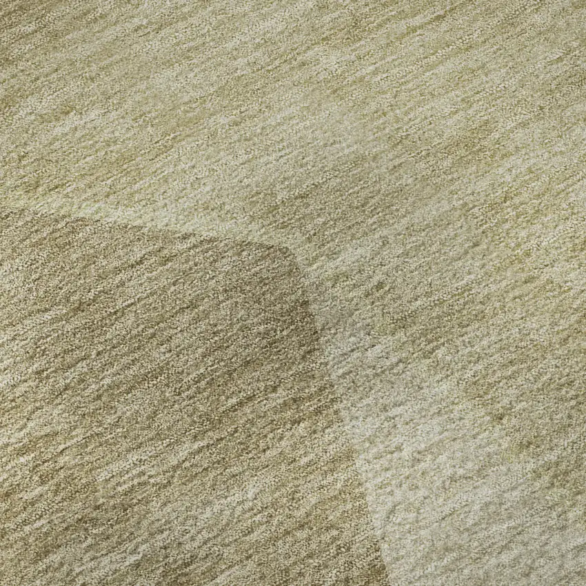 Beige And Ivory Geometric Washable Area Rug With UV Protection Photo 9