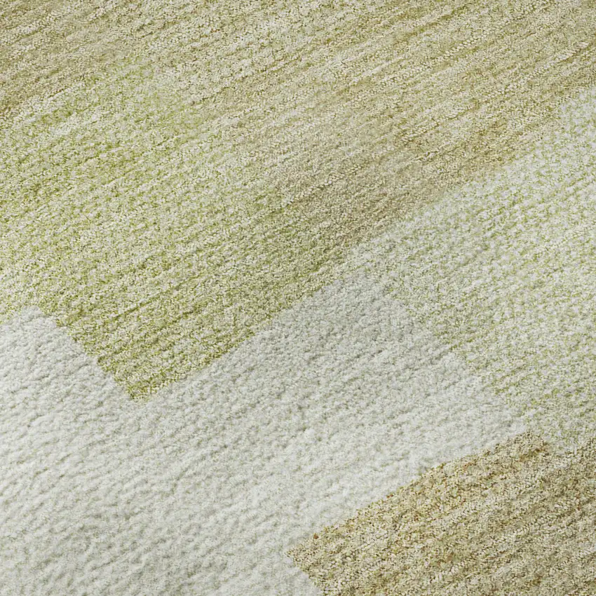 Beige And Ivory Geometric Washable Area Rug With UV Protection Photo 9