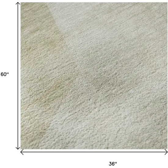 Beige And Ivory Geometric Washable Area Rug With UV Protection Photo 8