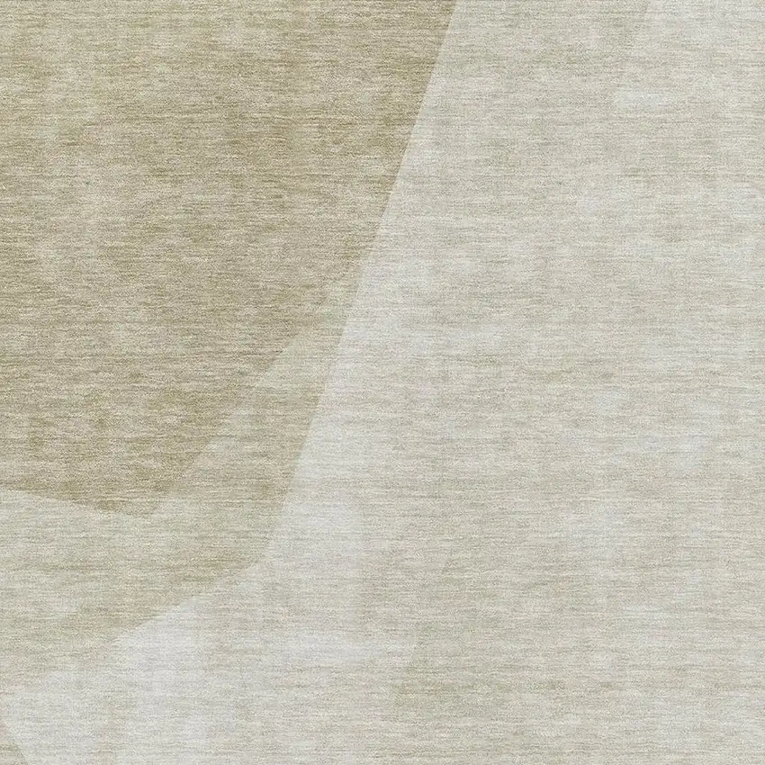 Beige And Ivory Geometric Washable Area Rug With UV Protection Photo 4