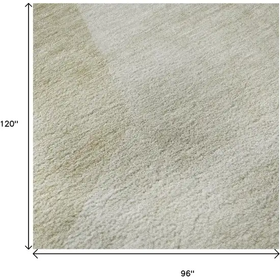 Beige And Ivory Geometric Washable Area Rug With UV Protection Photo 9