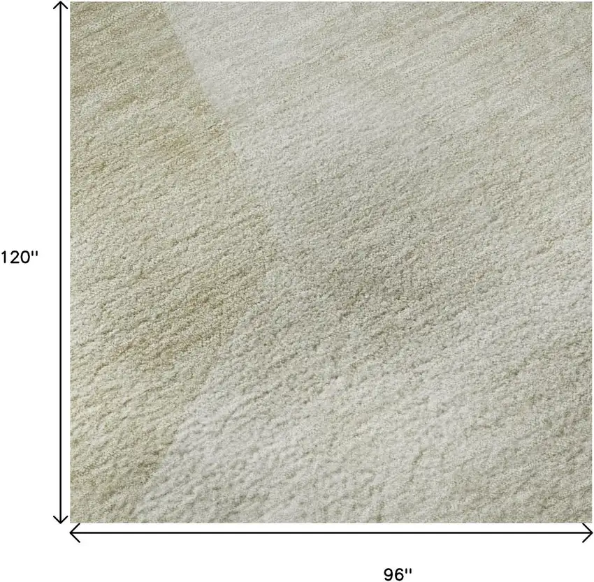 Beige And Ivory Geometric Washable Area Rug With UV Protection Photo 9