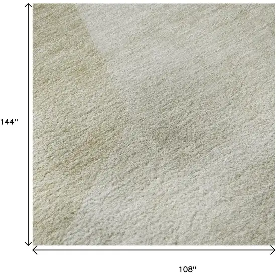 Beige And Ivory Geometric Washable Area Rug With UV Protection Photo 8