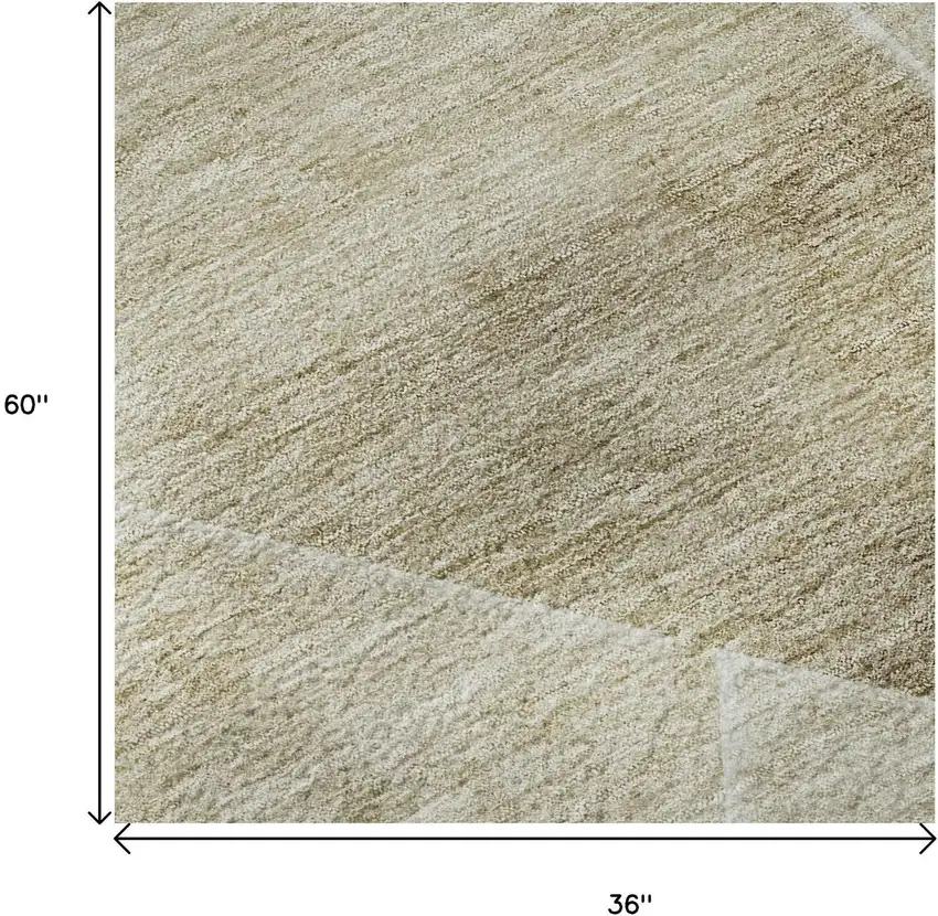 Beige And Ivory Geometric Washable Area Rug With UV Protection Photo 9