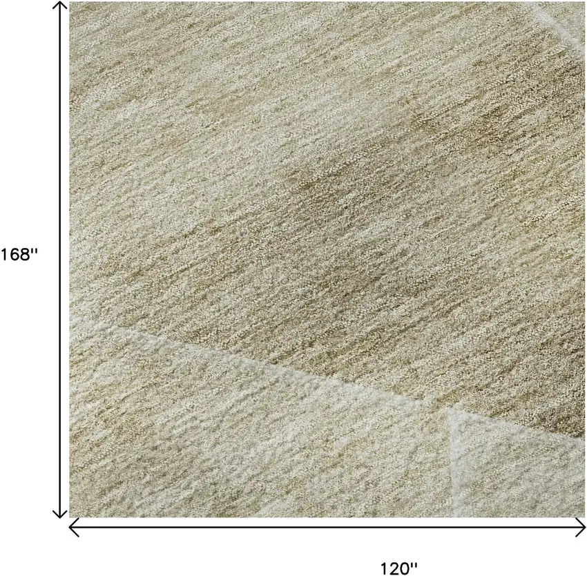 Beige And Ivory Geometric Washable Area Rug With UV Protection Photo 9