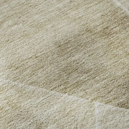 Beige And Ivory Geometric Washable Area Rug With UV Protection Photo 1