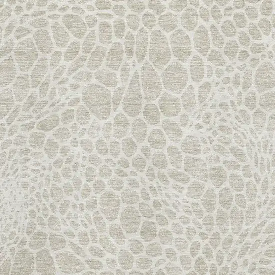 Beige And Ivory Geometric Washable Area Rug With UV Protection Photo 3