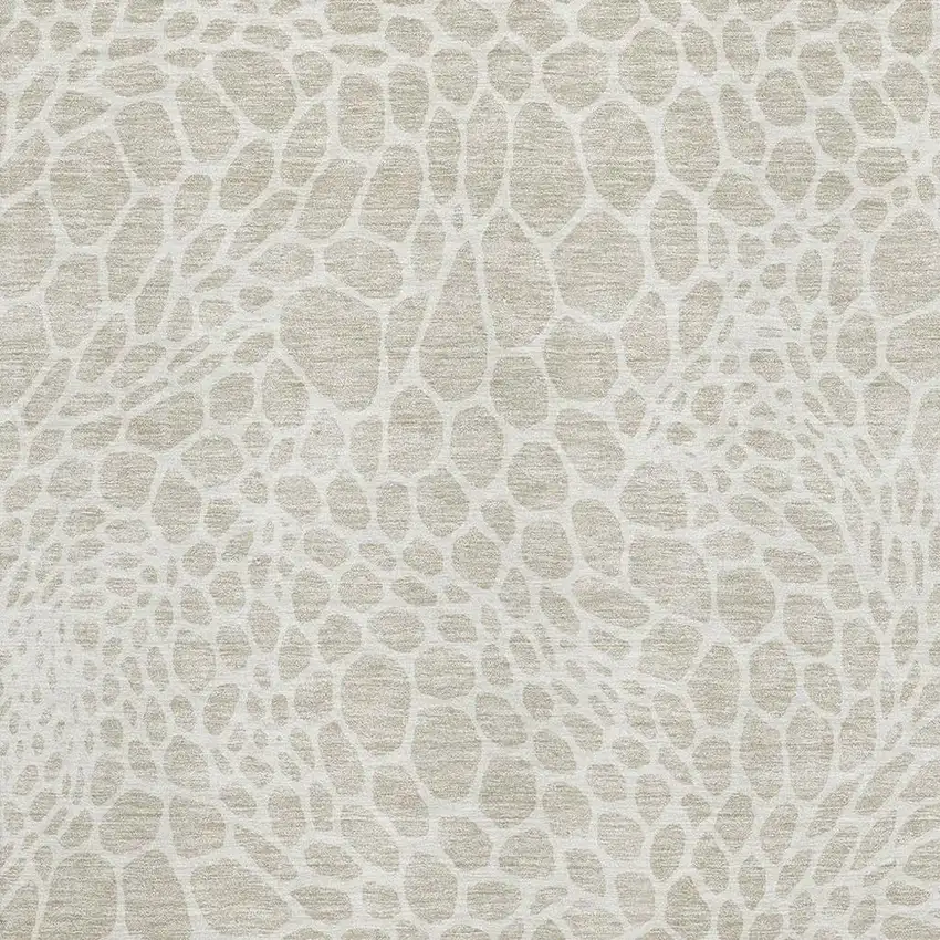 Beige And Ivory Geometric Washable Area Rug With UV Protection Photo 3