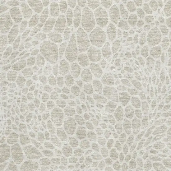 Beige And Ivory Geometric Washable Area Rug With UV Protection Photo 3