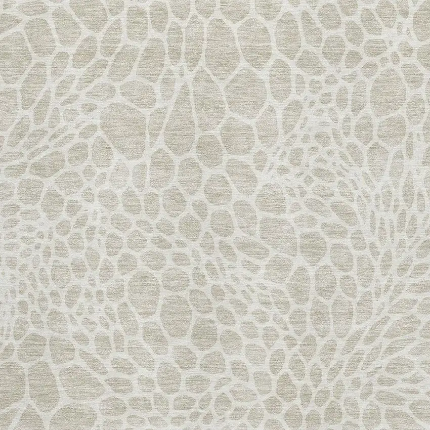 Beige And Ivory Geometric Washable Area Rug With UV Protection Photo 3