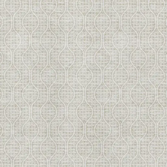 Beige And Ivory Geometric Washable Area Rug With UV Protection Photo 2