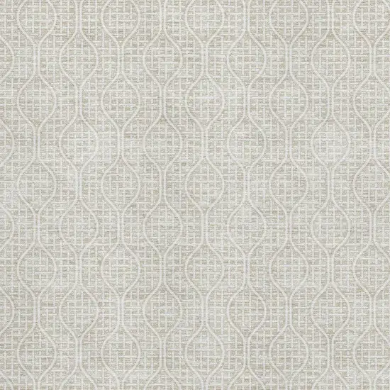 Beige And Ivory Geometric Washable Area Rug With UV Protection Photo 2