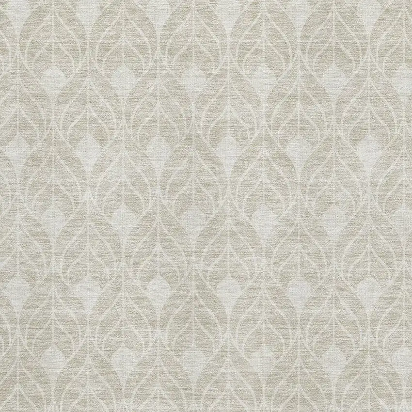 Beige And Ivory Geometric Washable Area Rug With UV Protection Photo 2