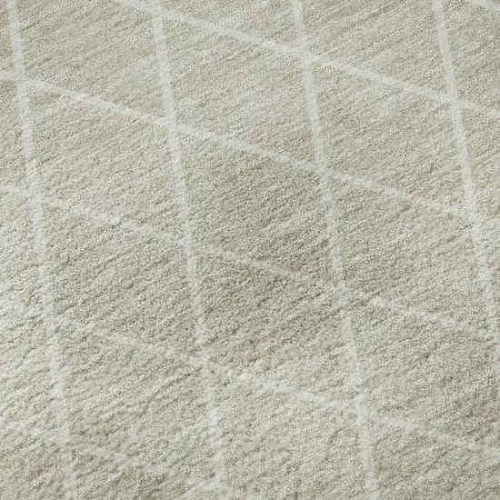 Beige And Ivory Geometric Washable Area Rug With UV Protection Photo 9