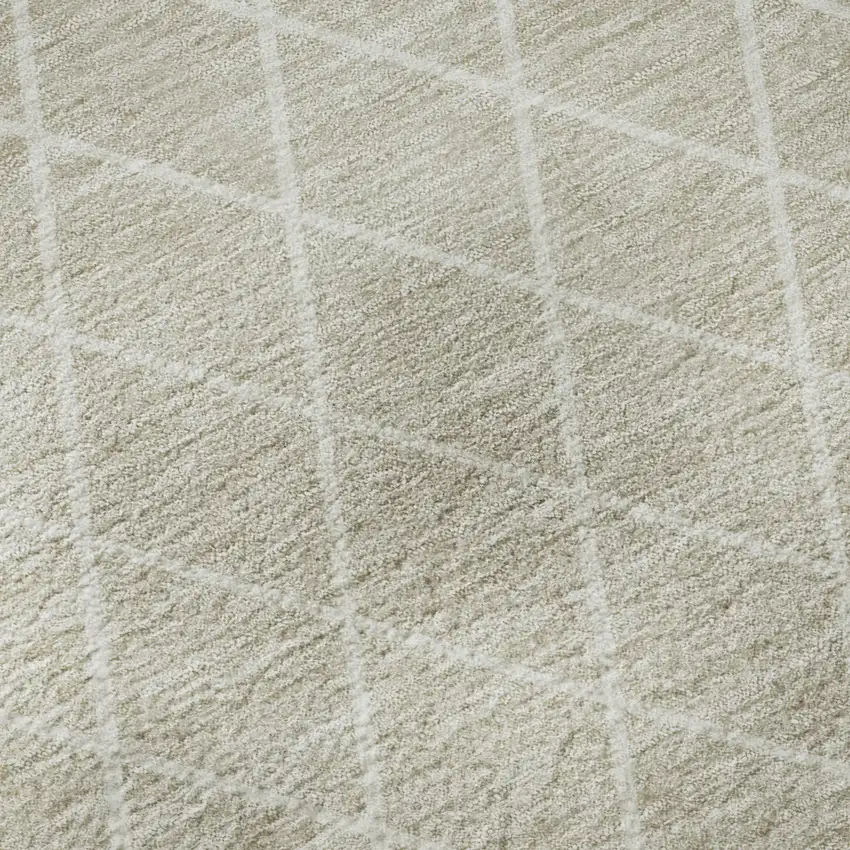 Beige And Ivory Geometric Washable Area Rug With UV Protection Photo 9