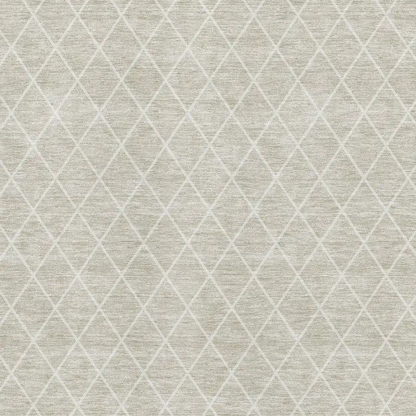 Beige And Ivory Geometric Washable Area Rug With UV Protection Photo 2