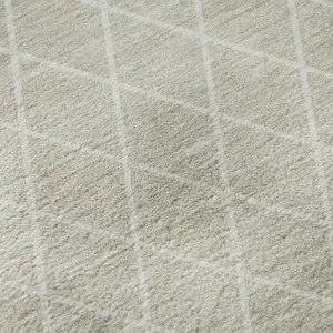 Photo of Beige And Ivory Geometric Washable Area Rug With UV Protection