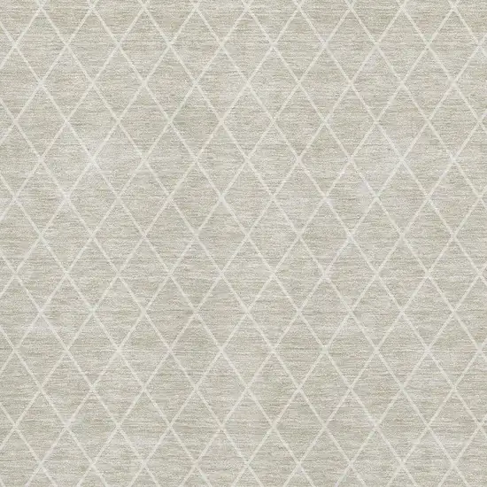 Beige And Ivory Geometric Washable Area Rug With UV Protection Photo 2