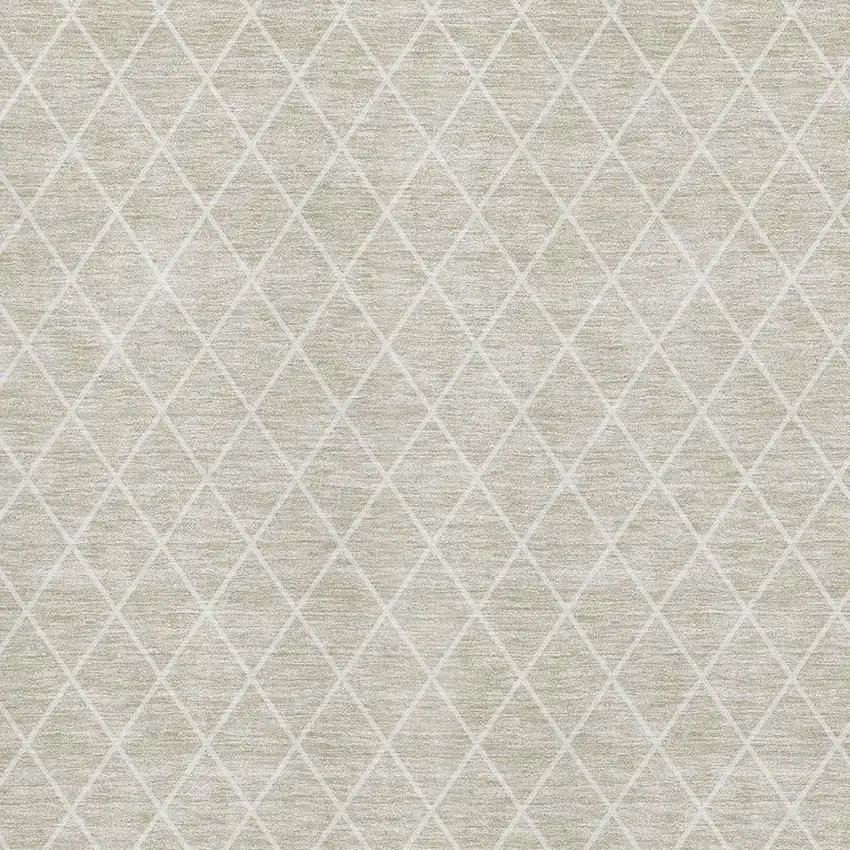 Beige And Ivory Geometric Washable Area Rug With UV Protection Photo 2