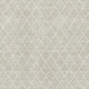 Photo of Beige And Ivory Geometric Washable Area Rug With UV Protection